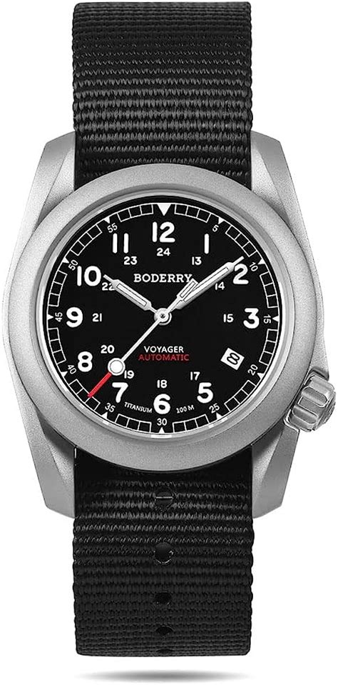 boderry men's watch titanium automatic field 40mm military.